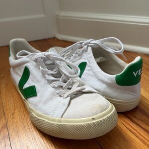 Veja White and Green Canvas Men’s Shoes Size 11